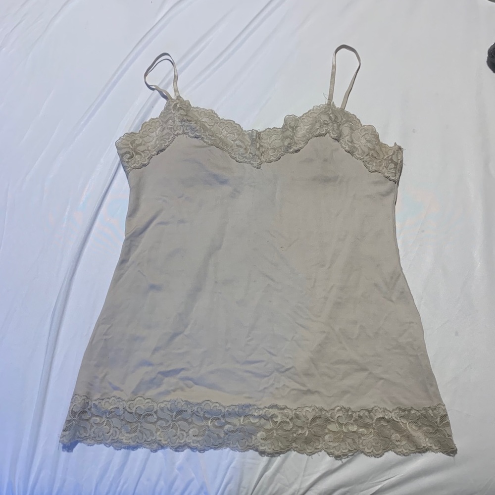 Nude lace tank